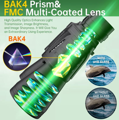 FLYANT 20x50 High Powered Binoculars for Adults, Waterproof Compact Binoculars with Low Light Vision, BAK4 Porro Prism & FMC Coated Lenses for Bird Watching, Camping, Hiking, Travel & Stargazing