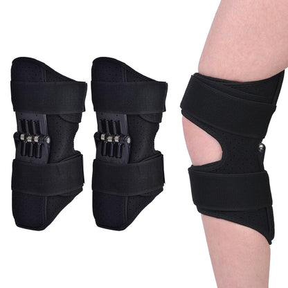 HyperionFlo Essentials 2-Pack Spring Knee Support Brace, Adjustable Patella Support with Dynamic Spring Assistance, Black