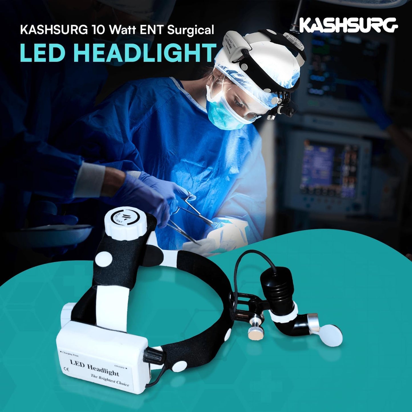 10 Watt ENT Surgical LED Headlight for Doctors Hospital and Multi Purpose (Adjustable Focus of Light).