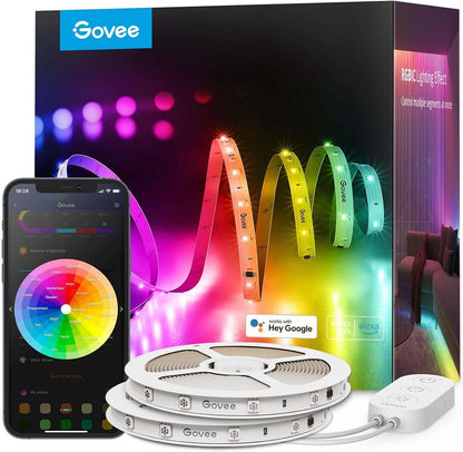 Govee 100ft RGBIC LED Strip Lights, Work with Alexa and Google Assistant LED Lights for Bedroom, WiFi App Control Segmented DIY Multiple Colors, Color Changing Light for Home Decor