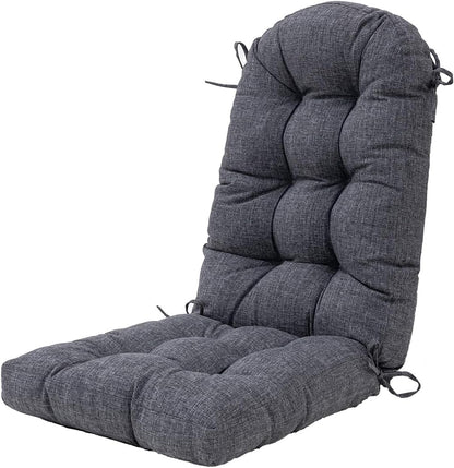Outdoor Rocking Chair Cushion Set of 4 for Adirondack Chair, High Back Patio Outdoor Seat Chair Cushion 49x19in,Charcoal Black