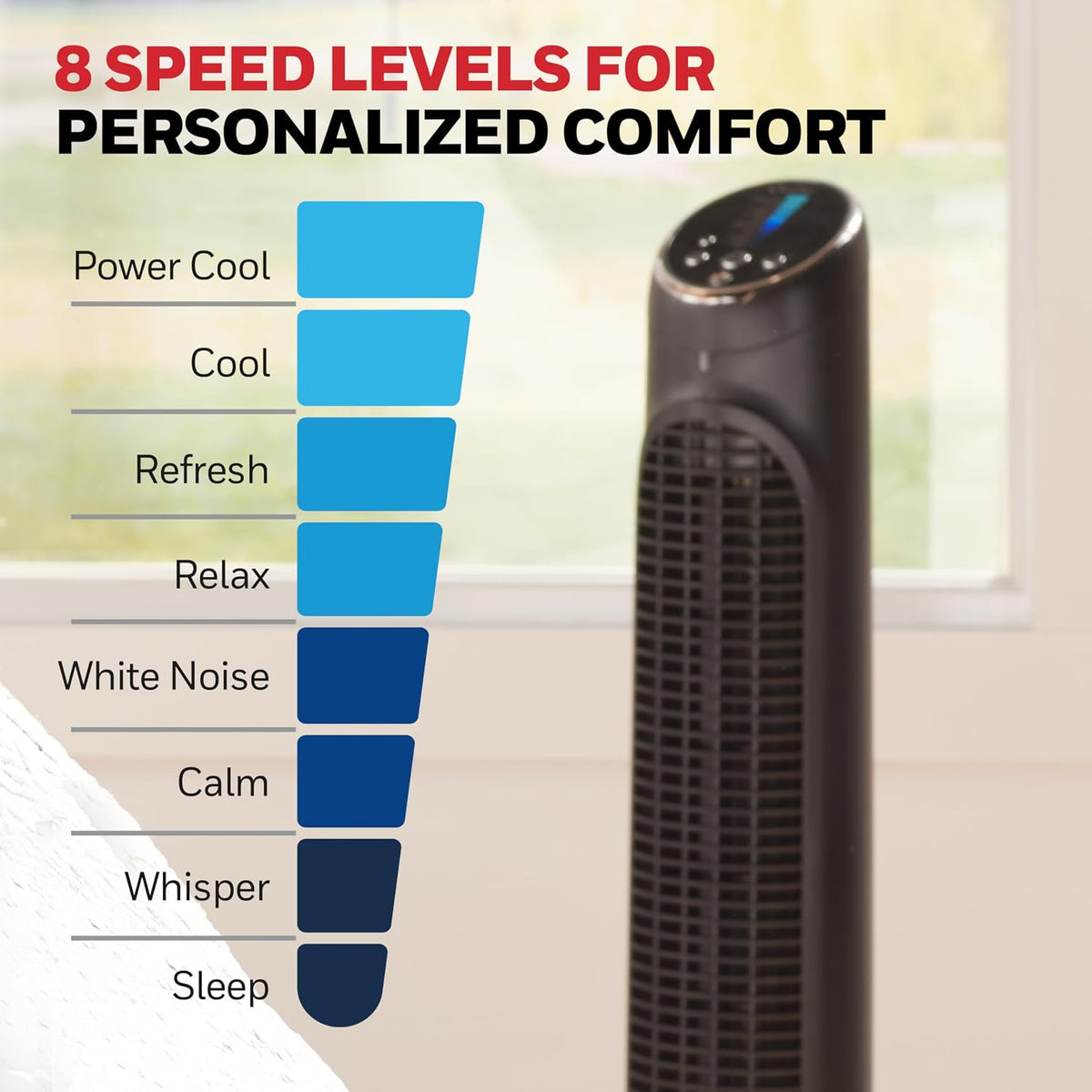 Honeywell QuietSet Whole Room Tower Fan, Oscillating Tower Fan with Remote, Black, HYF290B