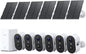 aosu 2K Solar Security Cameras Wireless Outdoor System, 6-Cam-Kit