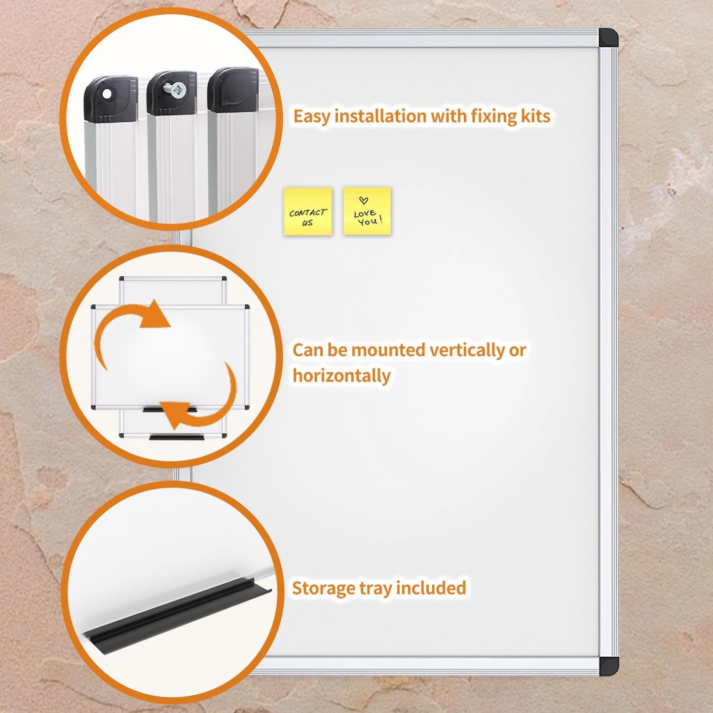 VIZ-PRO Magnetic Dry Erase Whiteboard 36 x 24 Inches
