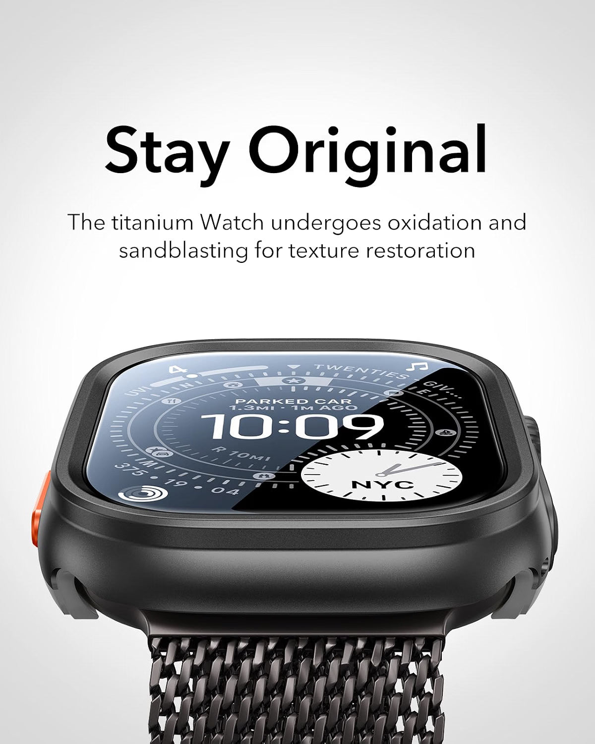 ESR Case for Apple Watch Ultra 4/3/2/Ultra 49mm, Aluminum Alloy Protective Case with 2-Pack Armorite Glass Screen Protectors, Military-Grade Protection, Black