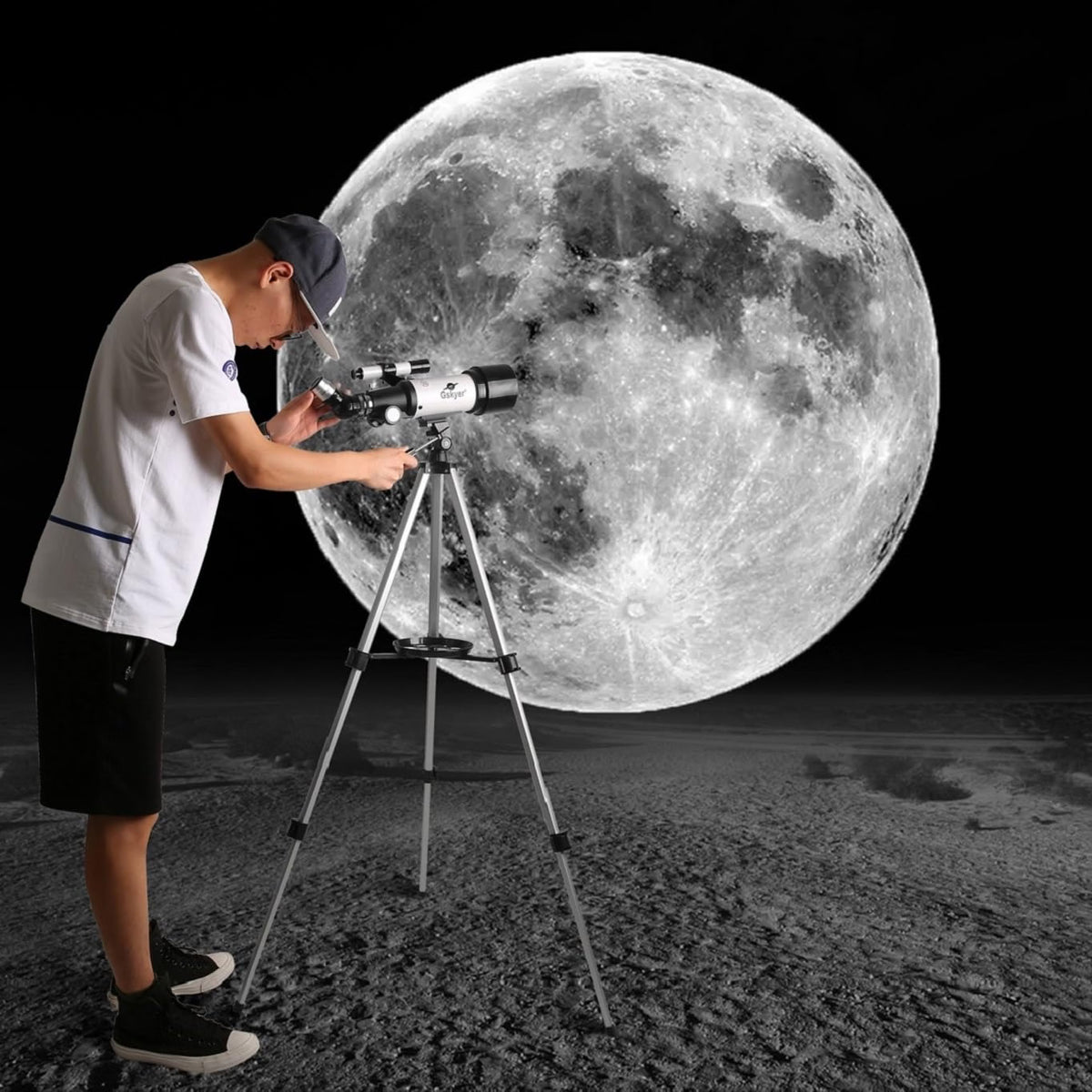 Gskyer 70mm Aperture 400mm Astronomical Refracting Telescope, AZ Mount Telescope for Kids & Beginners with Tripod, Carry Bag, Smartphone Adapter & Wireless Remote