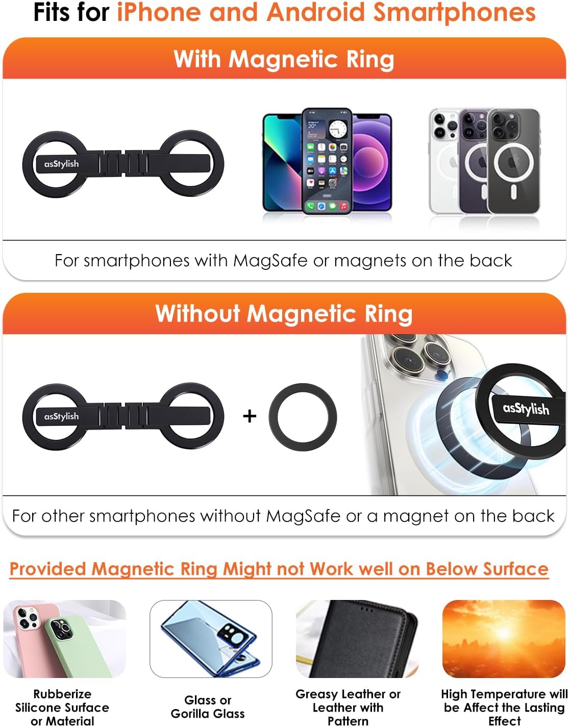 Twins Carry: Magnetic Dual-Phone Holder for iPhone & Android | Lightweight Solution for Professionals, Travelers & Gamers | Manage 2 Mobile Phones for Work, Personal Use (Black, General)