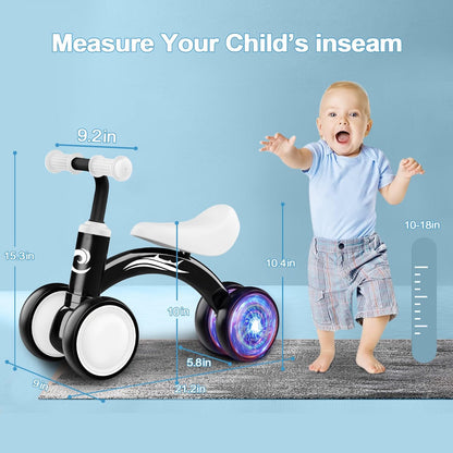 Gamfeiny Toddler Balance Bike with Light-Up Wheels, 10-36 Months