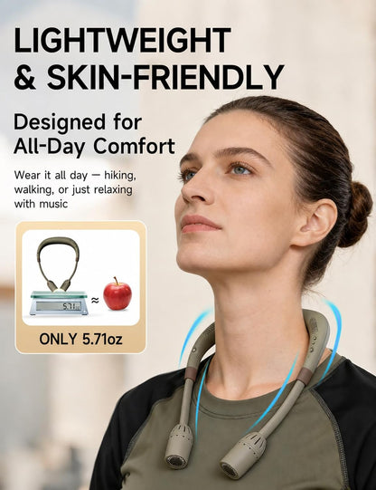 KooBinKoo MF-D10 Neck Speaker with LED Light | Bluetooth 5.3 Wearable Speaker & Hands-Free Reading Lamp, 20-Hour Audio & 48-Hour Light