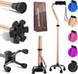 LIXIANG Walking Canes Stablize Women Quad Canes for Seniors & Adults Foldable Adjustable for Men & Women Heavy Duty Freestanding Cane for People with Leg Injuries 3 footings