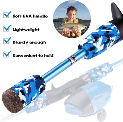 ODDSPRO Kids Fishing Pole, 4.92ft Portable Telescopic Fishing Rod and Spinning Reel Combo Kit with Tackle Box, Carrying Bag and Accessories for Boys & Girls