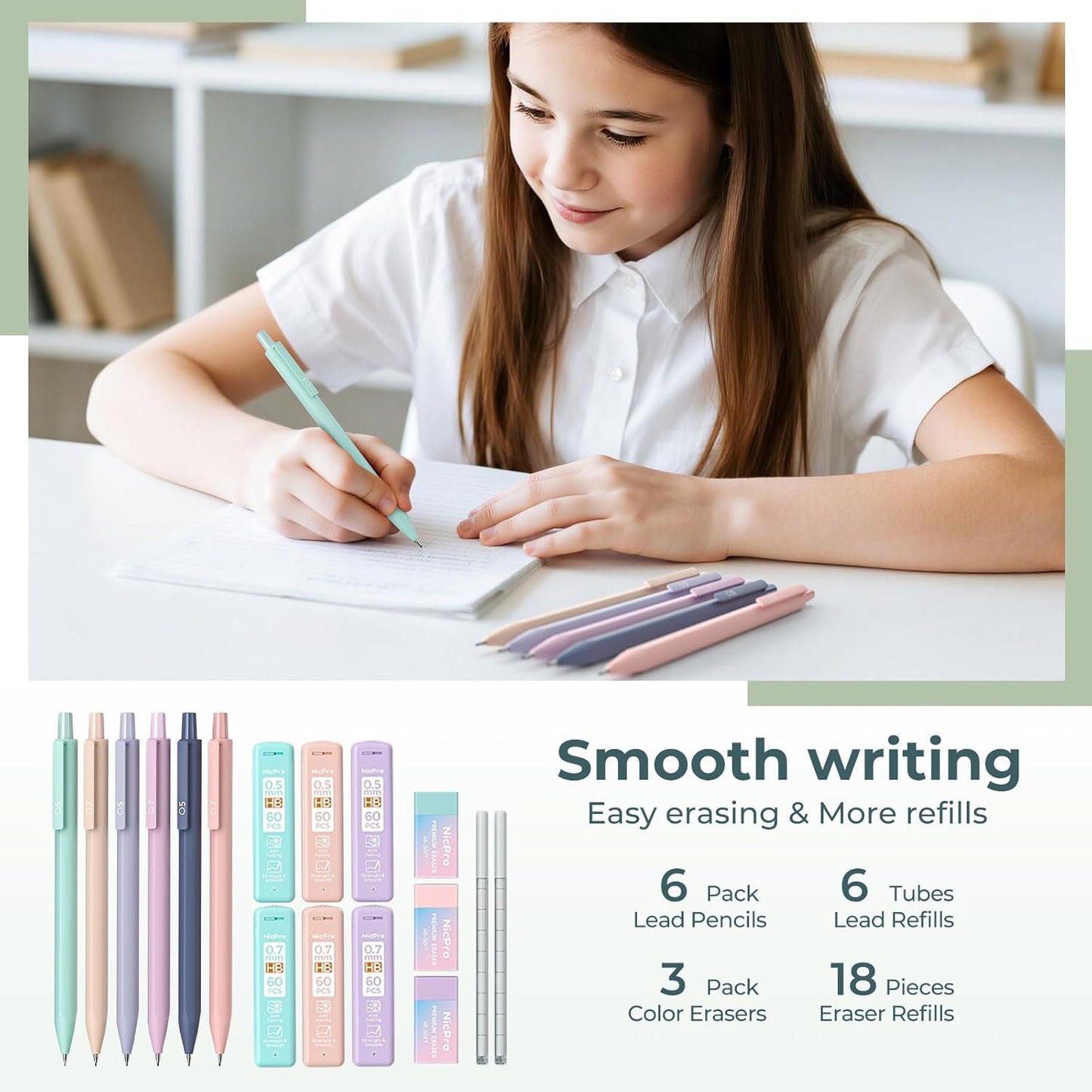 Nicpro Aesthetic School Supplies Stationery Set 39-Piece
