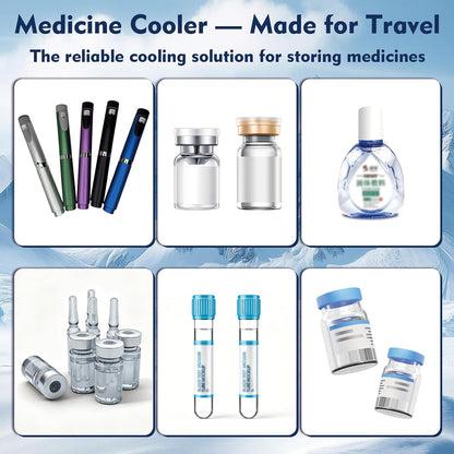 Sendowtek Insulin Electric Cooler Cup Case USB Powered Travel Battery Powered Cooler Cup for Medication 35-68℉ Temp Range, TSA Approved Wireless/Wired Usage Portable Mini Cooling Fridge
