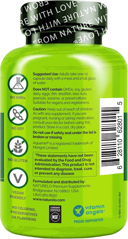 NATURELO Multivitamin for Men - One Daily, 120 Vegetarian Capsules Vitamins, minerals & organic whole foods, non-GMO