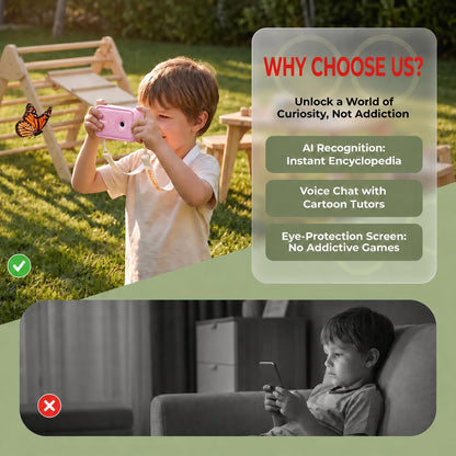 Kids Learning Camera for Ages 3-10, 5 Languages, Snap & Learn Recognition, Parent App Control, 4G LTE & Wi-Fi, 5 Learning Guides, 2.8-Inch Touchscreen, 32GB, Back to School Gifts, Pink