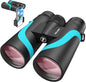 Tinllaans 15x55 UHD Binoculars with Phone Adapter, High-Powered BAK4 Prism Binoculars, 8° Wide Angle, IPX7 Waterproof & Fogproof, Fully Multi-Coated, Blue