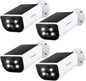 Cinnado S1 4-Pack Solar Security Cameras, 2K Wireless Outdoor Cameras with Integrated Solar Panels, AI Human Detection, 360° Motion Tracking, Two-Way Audio, Color Night Vision, 2.4GHz Wi-Fi