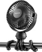 Gaiatop Mini Portable Stroller Fan, Small Clip-On Fan, 3-Speed Rechargeable, Black