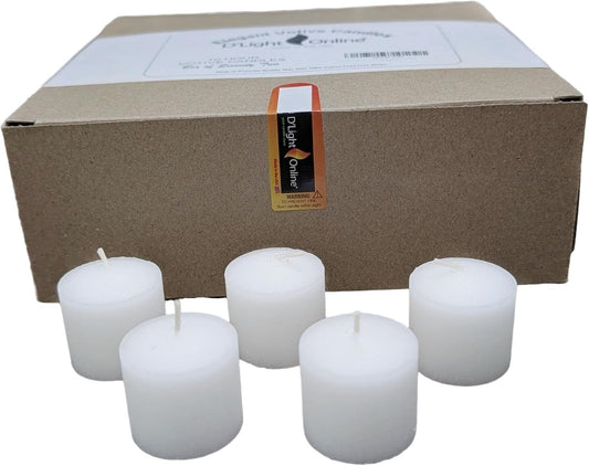D'light Online Long 10 Hour Burn Time Unscented White Votive Candles - Small Candles for Birthdays, Home Decoration, Restaurants, Synagogues, Churches and Weddings (White, 10 Hour - Set of 288)