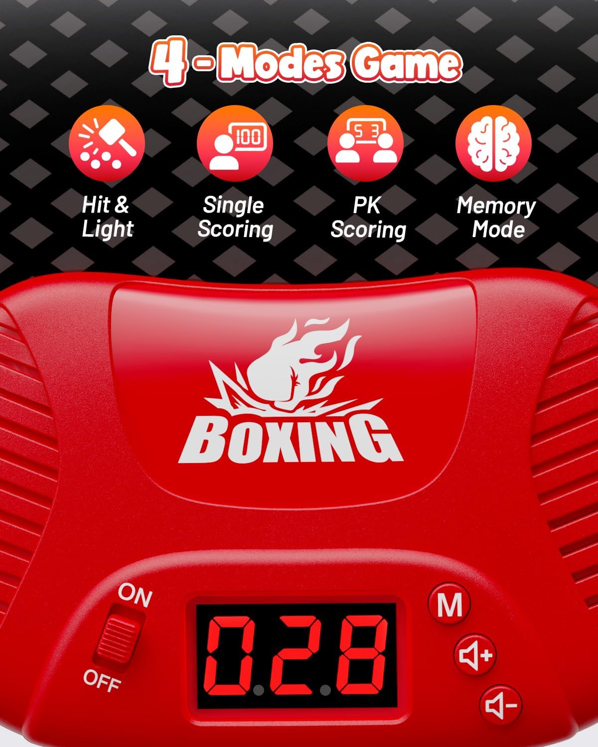 HopeRock Kids Inflatable Punching Bag Set, Boxing Game with Score Counter, LED Lights, Music, 4 Game Modes, Boxing Gloves, 60-Inch Freestanding Punching Bag, Red