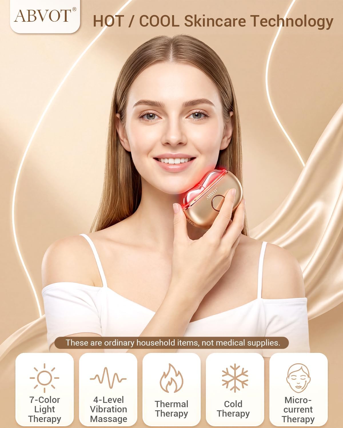 Red Light Gua Sha Tool for Face with 7 Light Modes, Heat & Cooling Electric Gua Sha & Face Massager for Daily Skincare, Facial Massage & At-Home Care