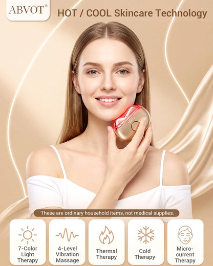 Red Light Gua Sha Tool for Face with 7 Light Modes, Heat & Cooling Electric Gua Sha & Face Massager for Daily Skincare, Facial Massage & At-Home Care