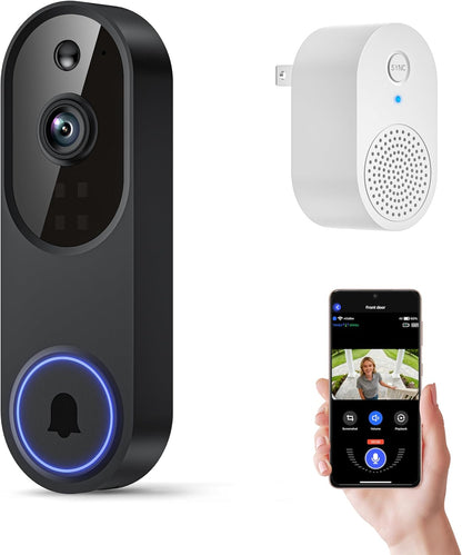 Orbitell M52 1080p Wireless Wi-Fi Video Doorbell Camera, 2-Way Audio, Night Vision, AI Motion Detection, Cloud Storage, IP65 Weather Resistant, 2.4GHz Wi-Fi