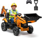 First Ride On JCB 3CX Licensed 24V Ride-On Excavator for Kids, 3-in-1 Electric Backhoe Digger with Reversible Seat, Detachable Arms, Remote Control & Dual 120W Motors