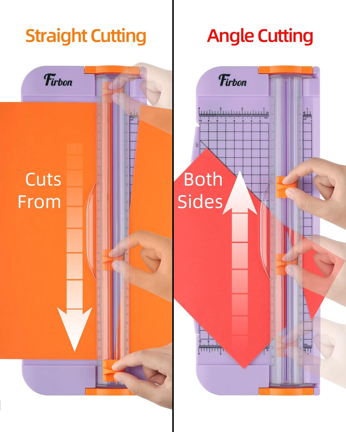 Firbon A4 Paper Cutter, 12 Inch Paper Trimmer with Extended Ruler, Titanium Blade, 12 Sheet Capacity, Light Purple