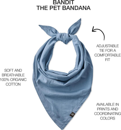 Pet Passion Bandit Organic Cotton Dog Bandanas 3-Pack, Navy Camo, Medium/X-Large