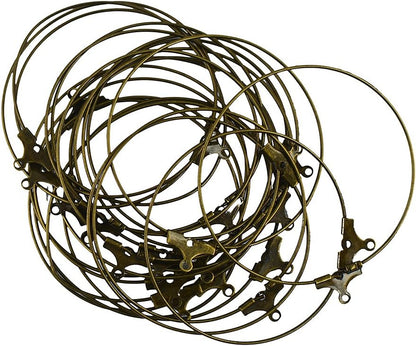 HyperionFlo Essentials 20-Piece 40mm Brass Hoop Earring Findings