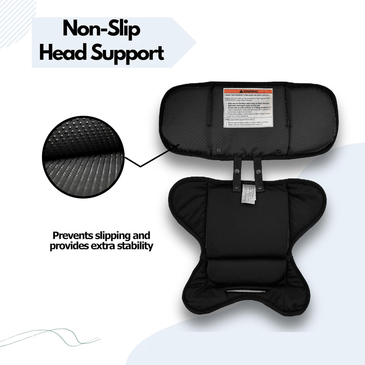 HyperionFlo Essentials Infant Car Seat Insert, Newborn Head & Body Support with Air Mesh Fabric, Cushioned Foam Padding, Black, 1 Count