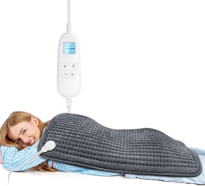 FluffyWarmth Electric Heating Pad for Back, Extra Large 17"x33", Ultra Soft