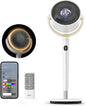 DREO Smart Fan for Bedroom, 120° +120° Omni-Directional Oscillating Fans, 100ft Quiet Pedestal Fan with RGB Light, 9 Speeds, 6 Modes, 8H Timer, Wi-Fi/Voice/Alexa, 35-40" Floor Fans with Remote