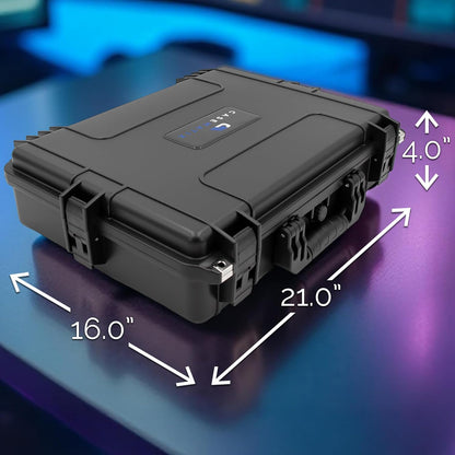 CASEMATIX Waterproof IP67 Laptop Hard Case for 15.6-17.3 inch Gaming Laptops & Accessories - Heavy Duty Hard Laptop Case with Foam Compatible with Asus Acer MSI Alienware Gaming Models & More