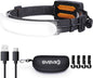 svsviio Rechargeable Headlamp PRO, 5000mAh 1500 Lumen LED Headlamp with 230° Wide Beam, 90° Adjustable Light, 3 Modes, IPX6 Waterproof Head Light for Camping, Hiking & Mechanics