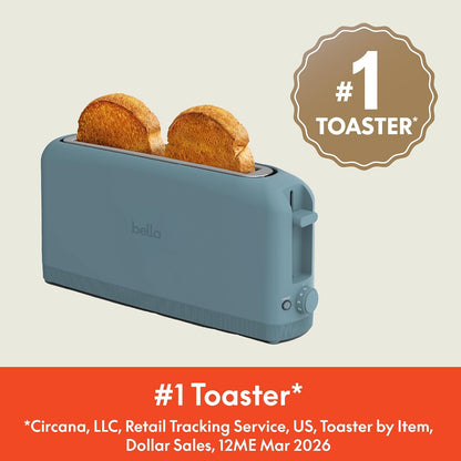 BELLA 2-Slice Slim Toaster Long Slot Extra Wide, Surf