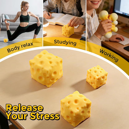 HyperionFlo Essentials 6-Piece Soft Stress-Relief Fidget Toy Set, Slow-Rising Squishy Sensory Toys, Portable Party Favors