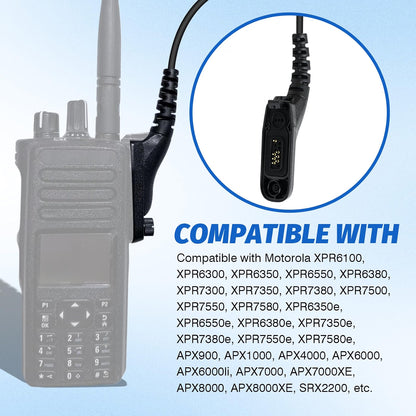 HyperionFlo Essentials Two-Way Radio Shoulder Microphone, Remote Speaker Microphone with 3.5mm Audio Jack, PTT Button, IP65 Water Resistance, Coffee