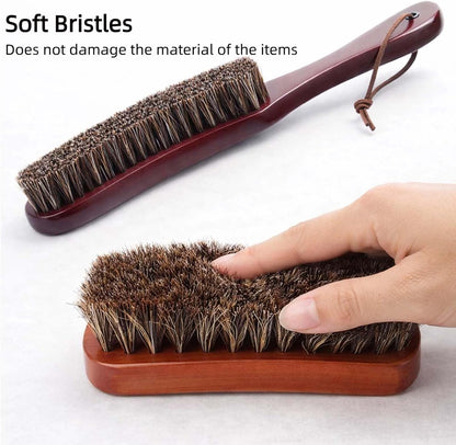 5 Pcs Felt Cowboy Hat Cleaning Brush Set, Horsehair Clothes Shoe Brush Kit Removes Dust, Lint, Pet Hair & Sweatband Buildup, for Fedoras, Western Hats, Baseball Caps, Suits, Leather Shoes & Boots