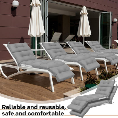 Kigley Chaise Lounge Cushions 75 x 22 x 5 Inches Soft Lounge Chair Cushion Spring/Summer Seasonal Replacement for Outdoor Indoor Home Office(Light Gray,2 Pcs)