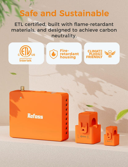 Refoss Smart Home Energy Monitor with Open API, Home Assistant, No Cloud – 16 Circuit 60A Sensors, Real-Time Electricity Usage Monitor, Solar Metering, ETL Certified, EM16P