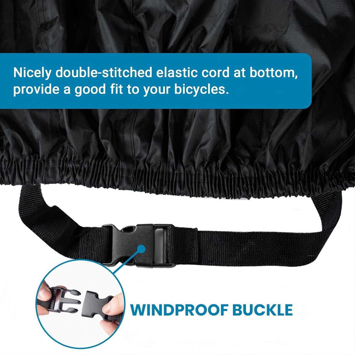 Favoto Bike Cover Waterproof Outdoor for 1 or 2 Bikes, 300D Oxford Bicycle Cover with UV Protection, Windproof Buckle & Lock Holes, Black