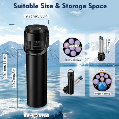 Sendowtek Insulin Electric Cooler Cup Case USB Powered Travel Battery Powered Cooler Cup for Medication 35-68℉ Temp Range, TSA Approved Wireless/Wired Usage Portable Mini Cooling Fridge