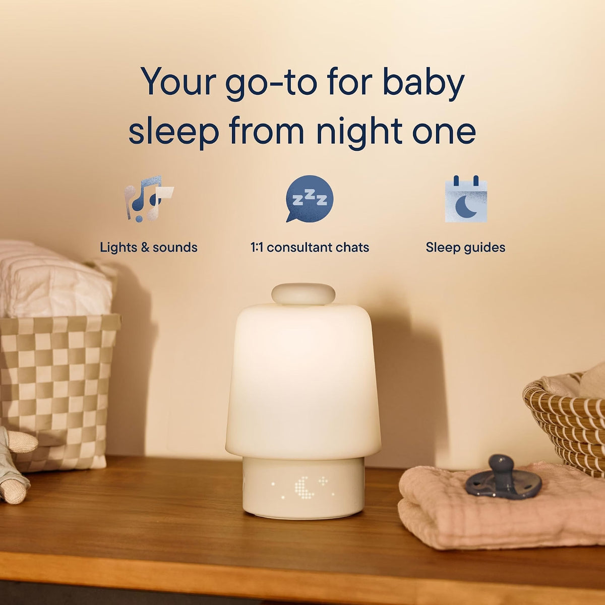 Hatch Baby Sound Machine & Night Light Routine Builder, Putty, Baby Sleep Sound Machine with Customizable Lights & Sounds, Hatch+ Included