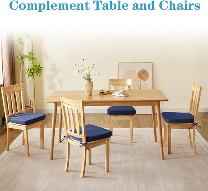 IASEAHK Chair Cushions for Dining Chairs Set of 6, Non Slip Kitchen Chair Pads, 17" x 16" x 2", Indoor Dining Chair Cushions with Ties, D-Shaped...