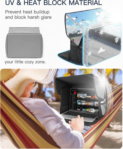 Laptop Sun Shade, Fits 13-16 inch Laptop, UV-Heat Reflective & Water-Resistant Material, Easy to Carry Computer Case for Working Outside,Travel, Beach