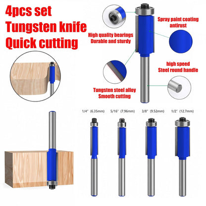 Lightdream 2-Piece 4-in-1 Rounded Corner Router Template, Aluminum Alloy Edge Guide Radius Template with 4 Tungsten Steel Milling Cutters, 8 Radius Sizes for Woodworking & DIY Projects