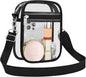 USPECLARE Clear Purse for Stadium Events, Transparent Messenger Crossbody Bag with Adjustable Removable Strap, PVC Clear Bag for Concerts, Sports & Events, Black