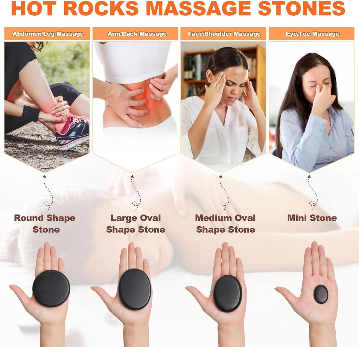 Primachen 9-Piece Hot Stones Massage Warmer Kit, Portable Basalt Massage Stones with Electric Heater, Home Spa Therapy Set